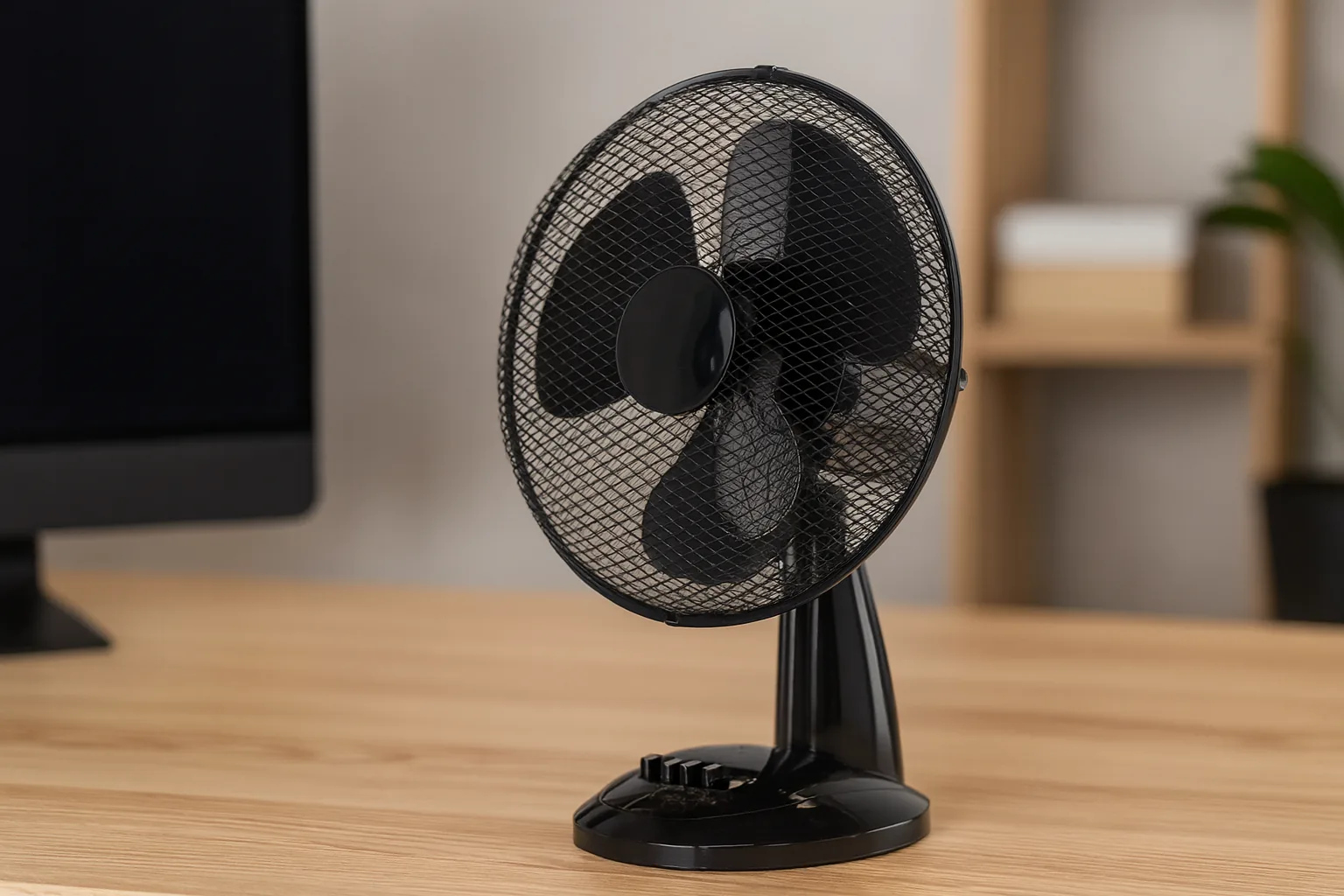 Čierny stolný ventilátor 40 W, 34 cm CH-FAN9042