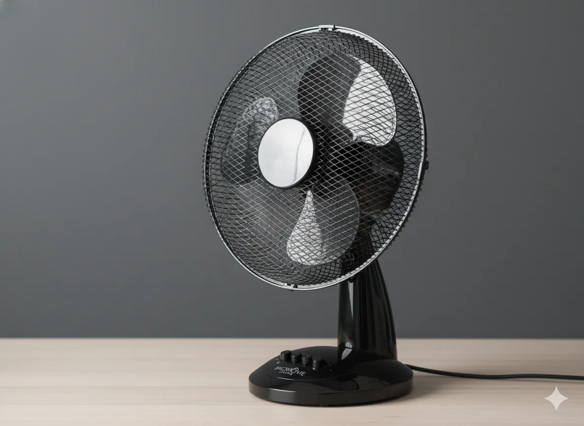 Čierny stolný ventilátor 40 W, 34 cm CH-FAN9042 - detail 2