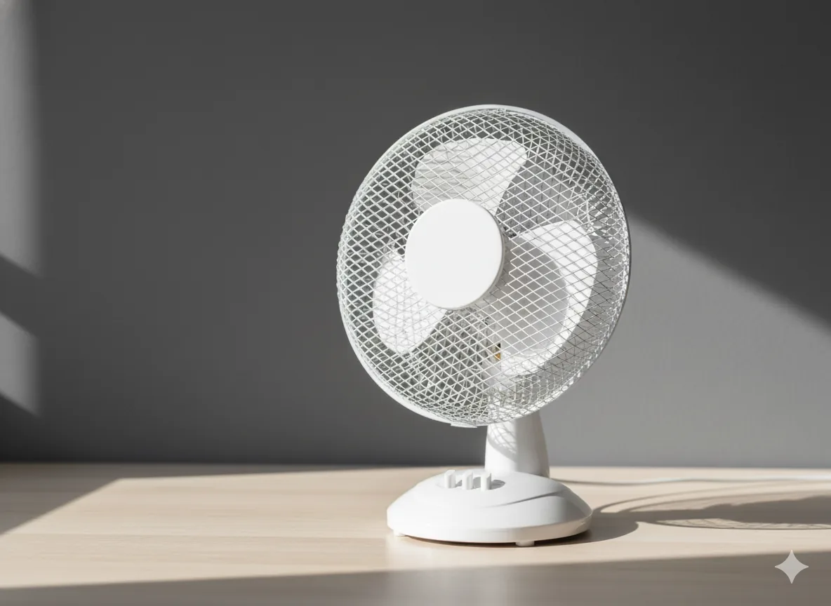 Biely stolný ventilátor 25 W, 27 cm CH-FAN9066