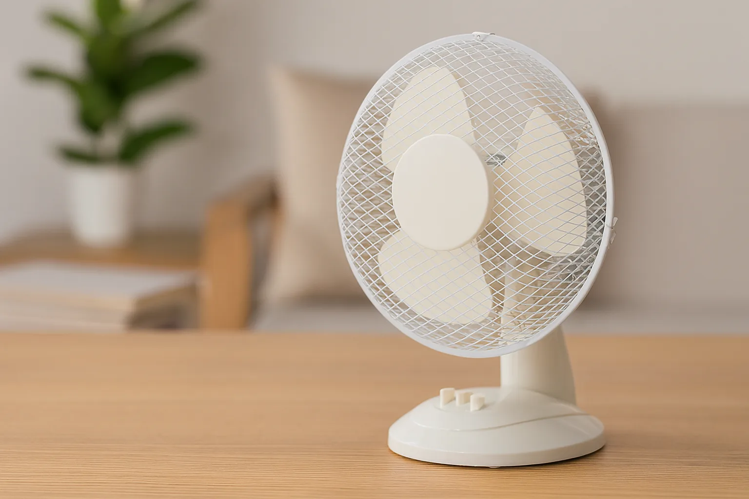 Biely stolný ventilátor 25 W, 27 cm CH-FAN9066 - detail 2