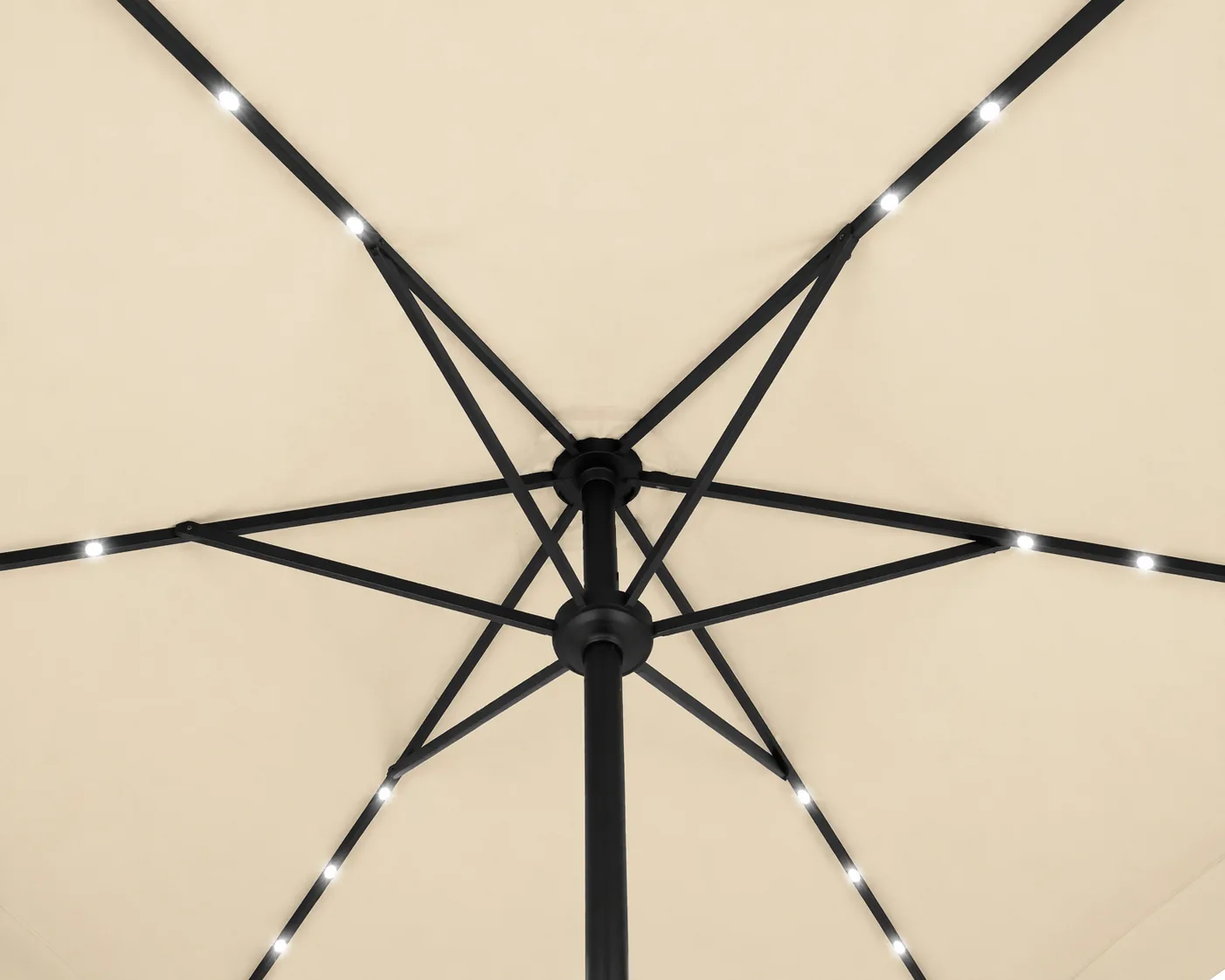 Bočný záhradný slnečník 3 m béžový so solárnym LED osvetlením a obalom CH-GAO1503 - detail 3