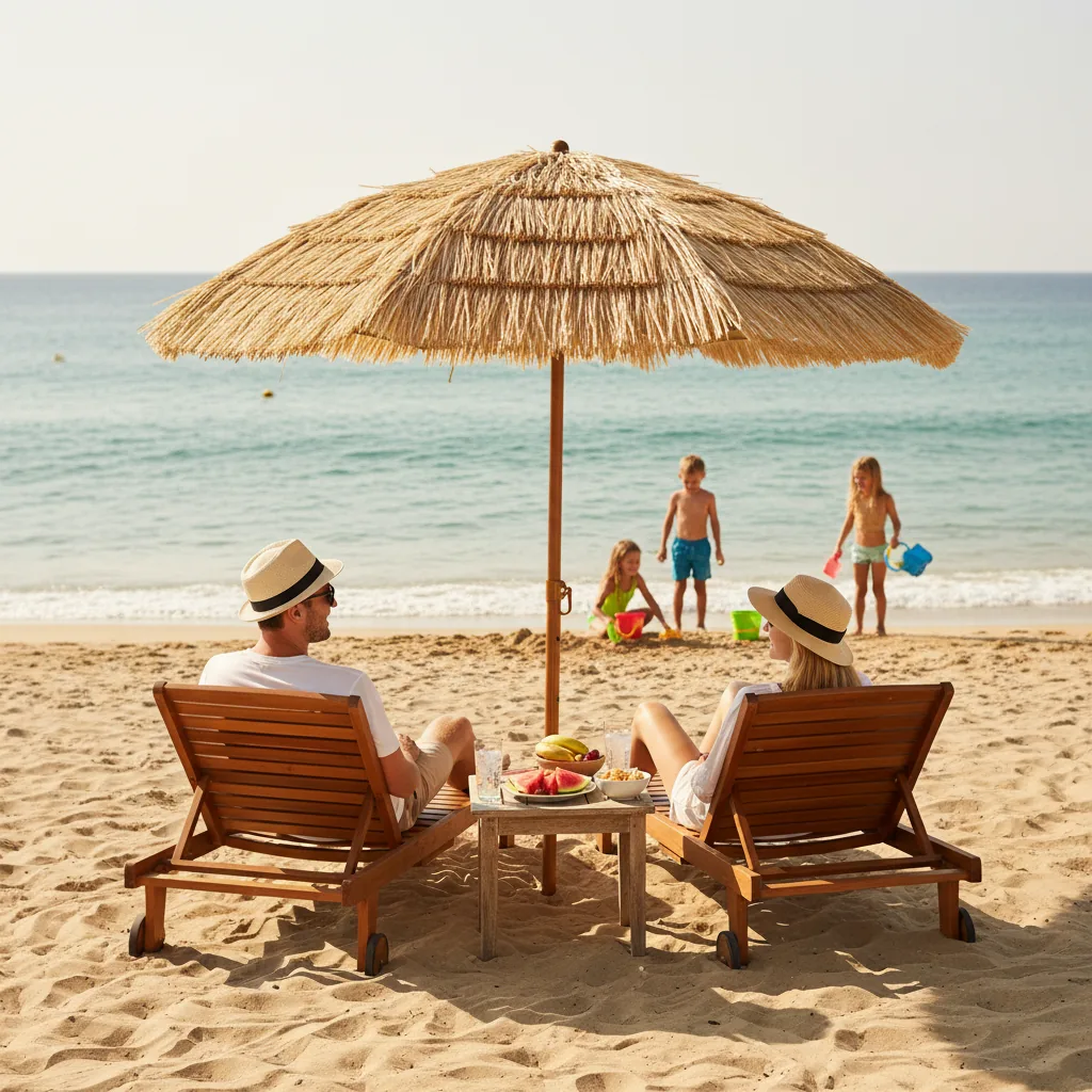 Plážový havajský slnečník 155 cm CH-GAO8371