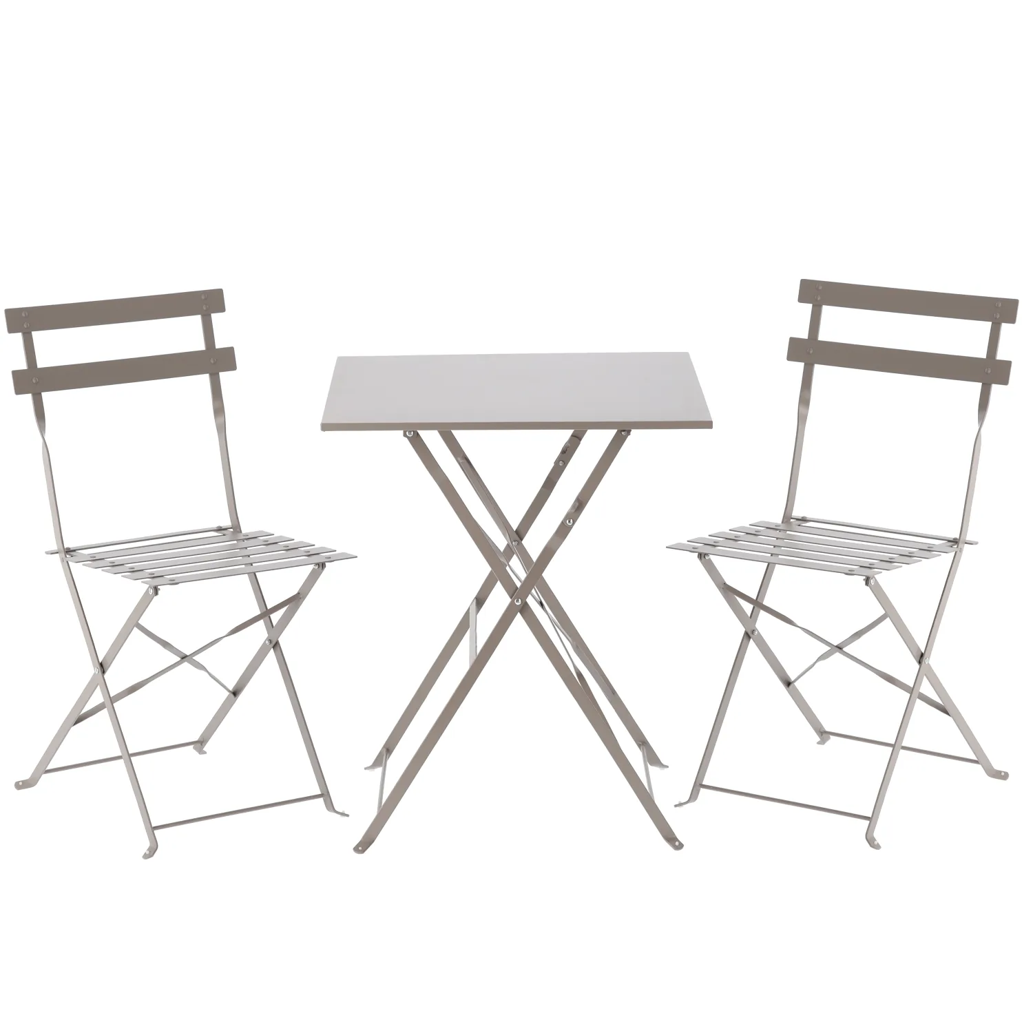 Kovový záhradný set so stolom 60 x 60 cm a 2 skladacími stoličkami CH-GOM5165 - detail 3
