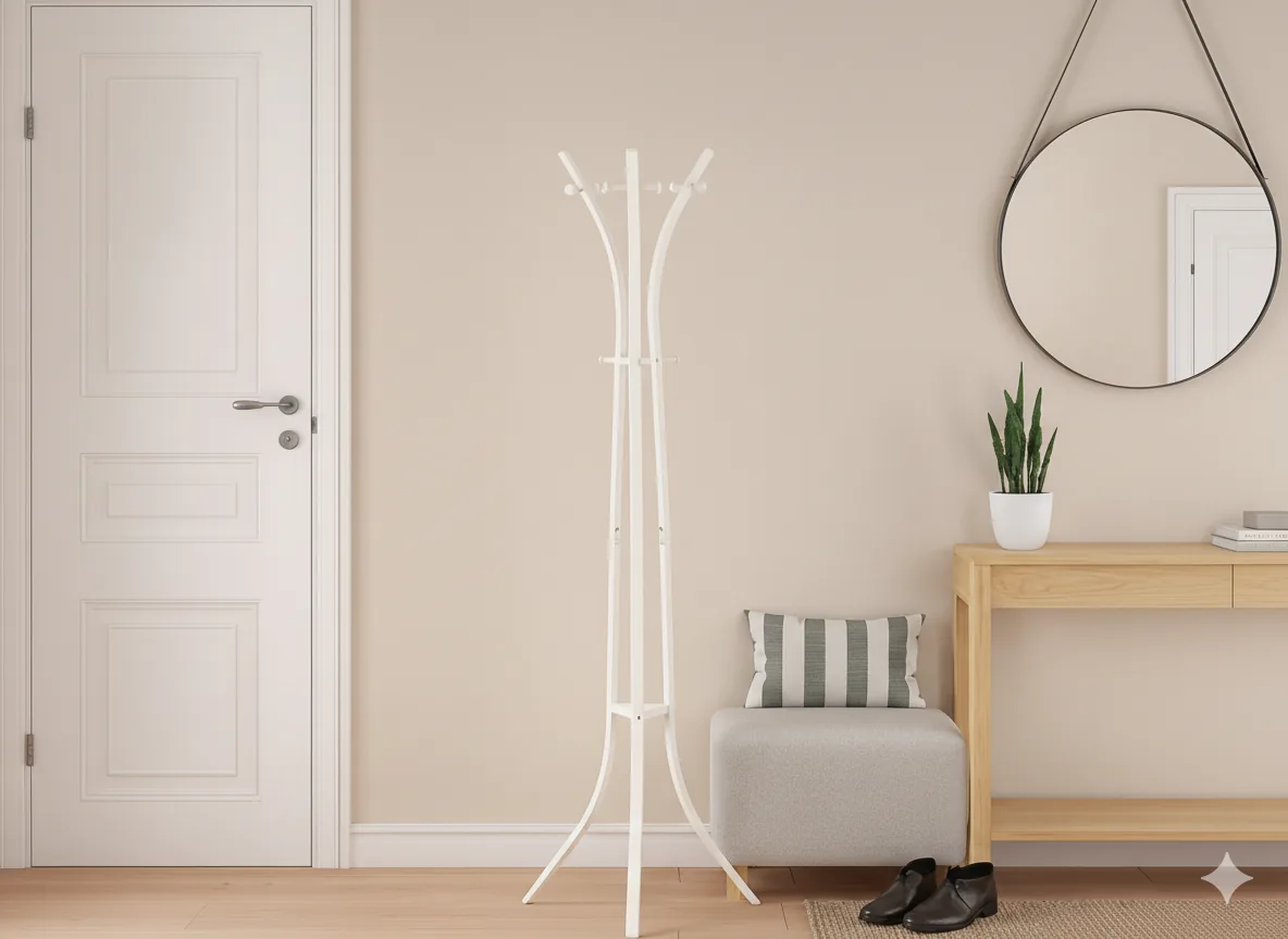 Stojací vešiak HEMDE 184 cm biely CH-LOF5325