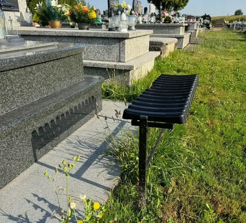Sklopná cintorínska lavička 86 cm čierna CH-MEB8305 - detail 13