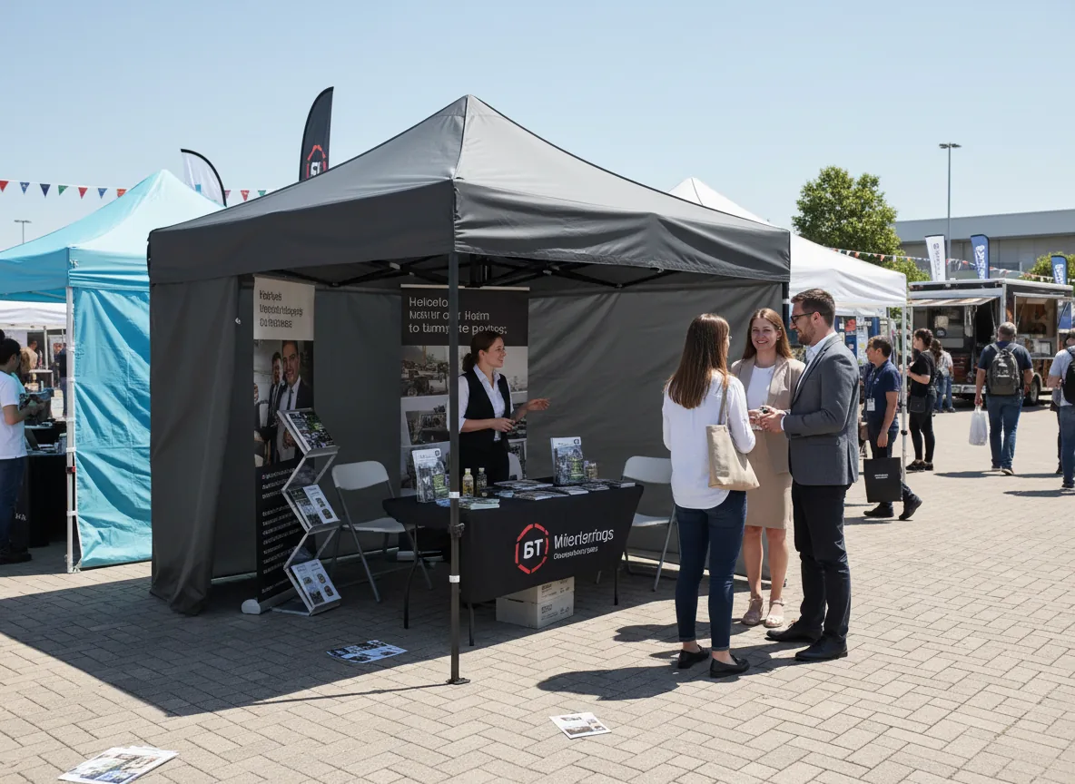 Predajný rýchlorozkladací stan 3 × 3 m sivý CH-NAM9031 - detail 4