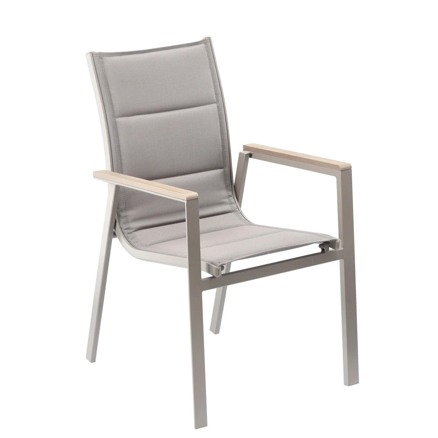Hliníková záhradná stolička Polywood 64 × 55 × 91 cm béžová CH-RIT9484