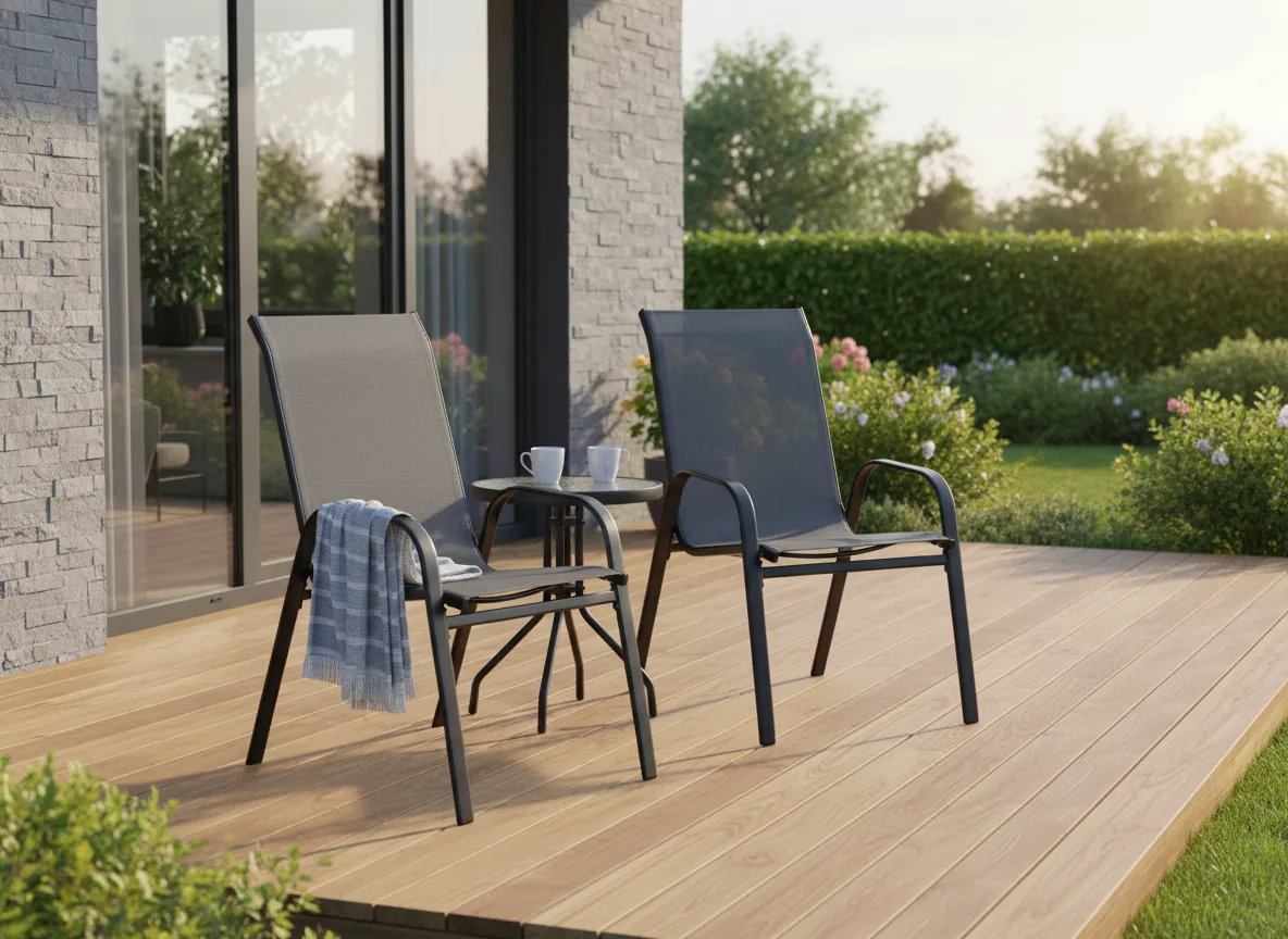 Set 2 záhradných stoličiek sivé 54 × 70 × 92 cm CH-TIH1632