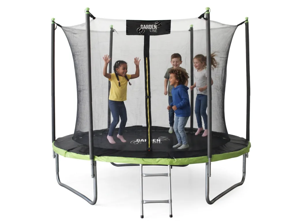 Záhradná trampolína 305–312 cm s vnútornou ochrannou sieťou a rebríkom CH-TRA4279 - detail 9