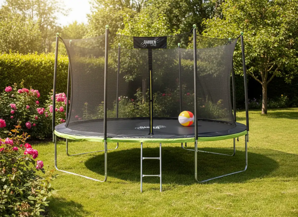 Záhradná trampolína 374 cm s vnútornou ochrannou sieťou a rebríkom CH-TRA4286 - detail 9