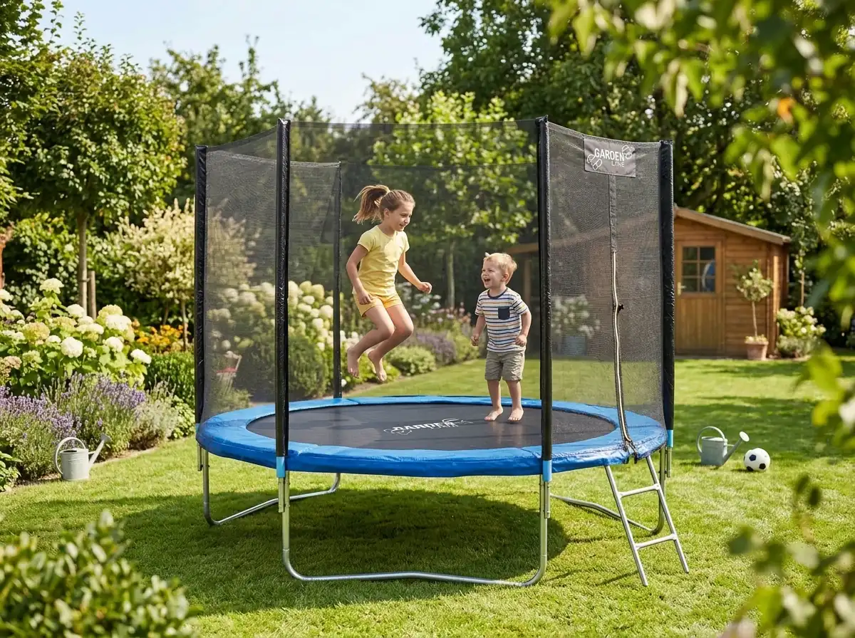 Záhradná trampolína 312 cm s ochrannou sieťou a rebríkom CH-TRA9870 - detail 5