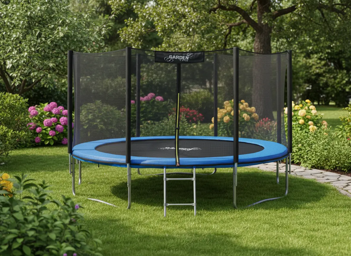 Záhradná trampolína s ochrannou sieťou a rebríkom 374 cm CH-TRA9887 - detail 9