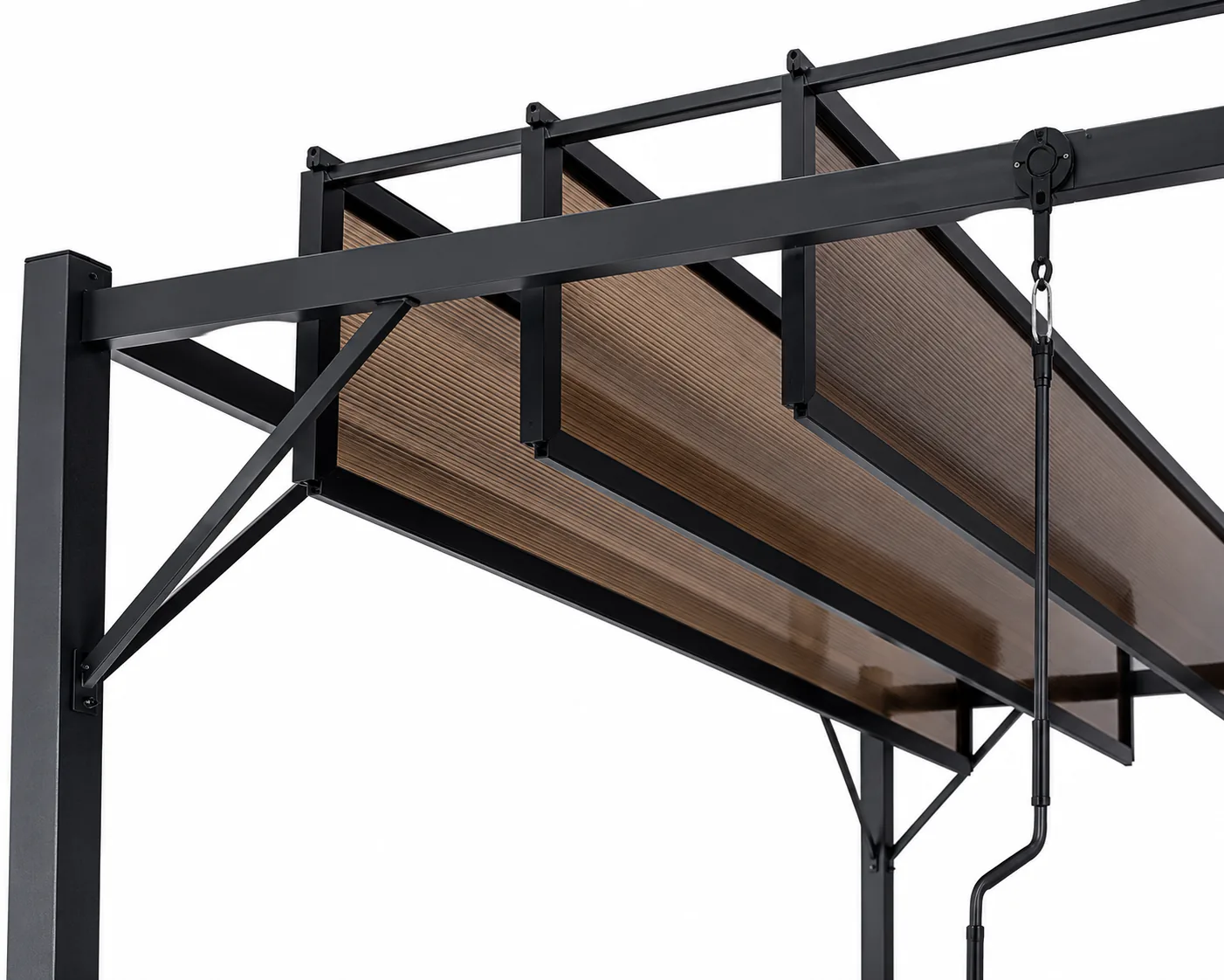 Bioklimatická záhradná pergola 3 x 4 m s nastaviteľnými polykarbonátovými lamelami CH-TUN4023 - detail 5