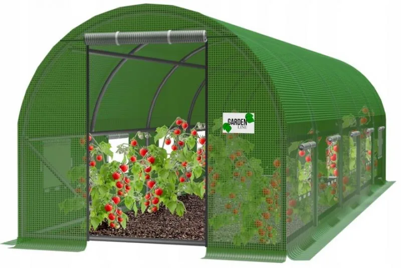 Záhradný fóliovník 8 × 3 × 2 m, 5-segmentový, zelený CH-TUN5620