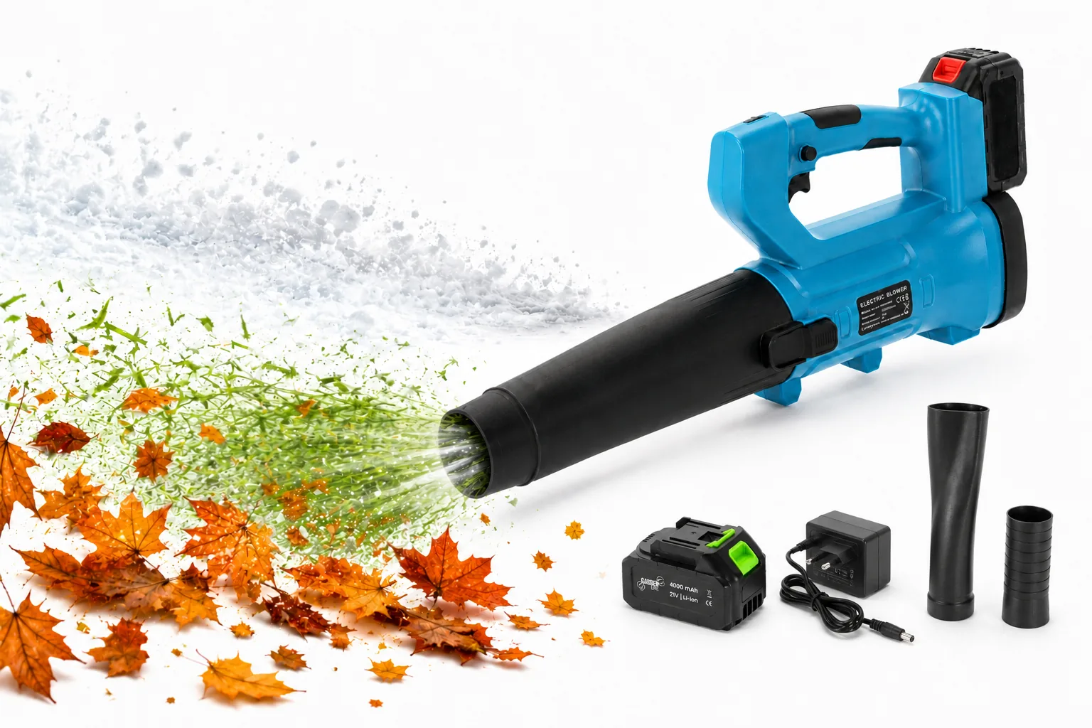 Akumulátorový fúkač lístia 21 V 1500 W, 2x 4 Ah akumulátor + nabíjačka CH-WAN6932 - detail 3