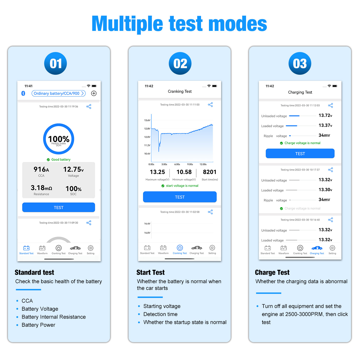 Bluetooth tester batérií Konnwei BK100