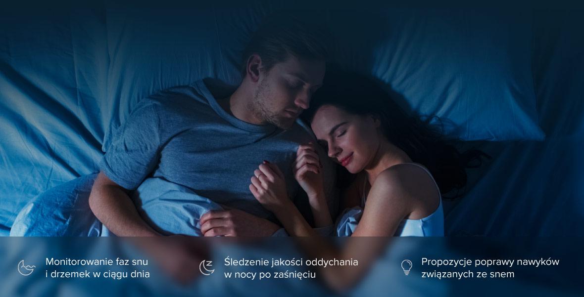 Dogłębne monitorowanie jakości snu i oddychania podczas snu Amazfit GTS 3