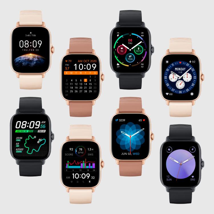 Tarcze zegarków o żywych, intensywnych kolorach i funkcja Always-on Display Amazfit GTS 3