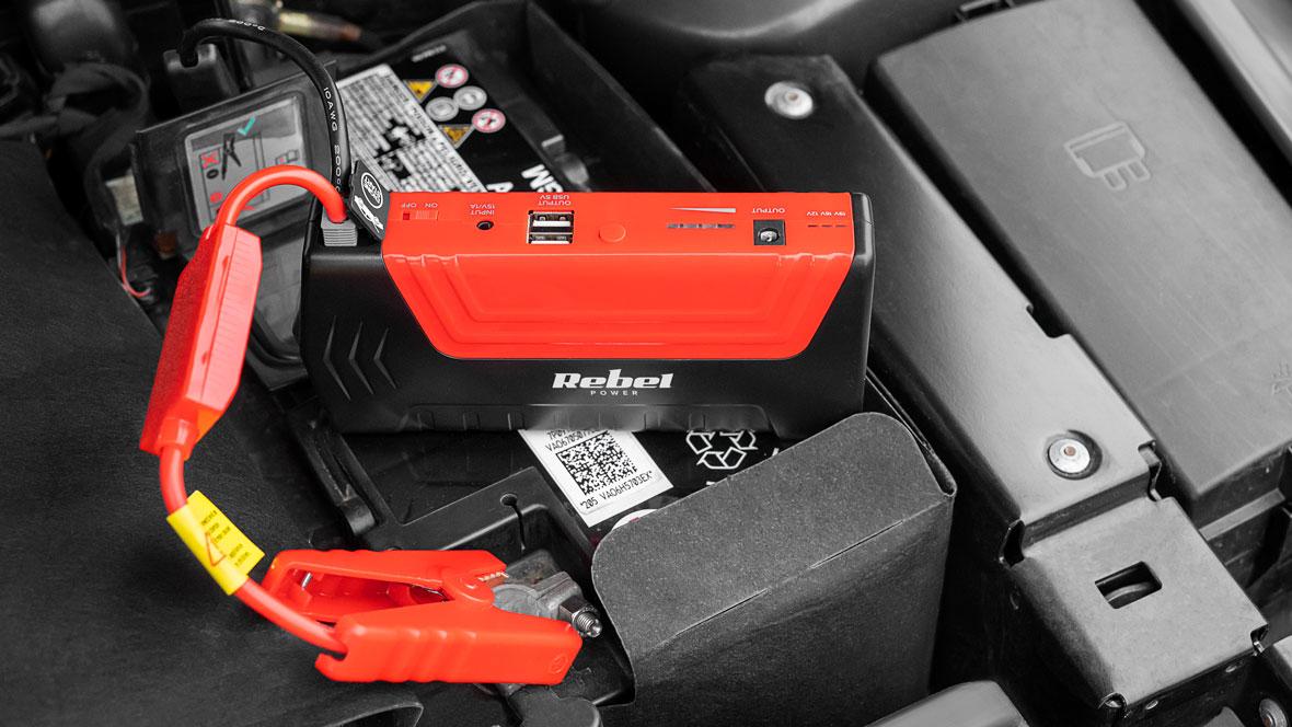 Jump starter Rebel Power - power bank z przewodami rozruchowymi Jump starter Rebel Power - power bank z przewodami rozruchowymi