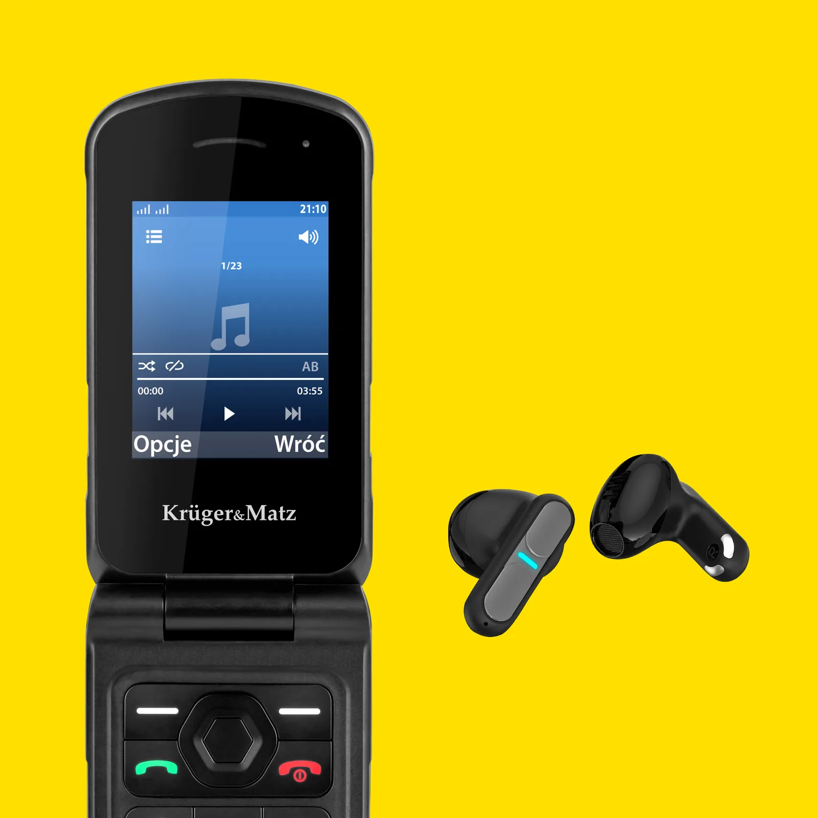 Odolný mobilný telefón s klapkou 4G IP68/IP69K Dual SIM Krüger&Matz IRON 5 Flip L-KM0466 detail 4