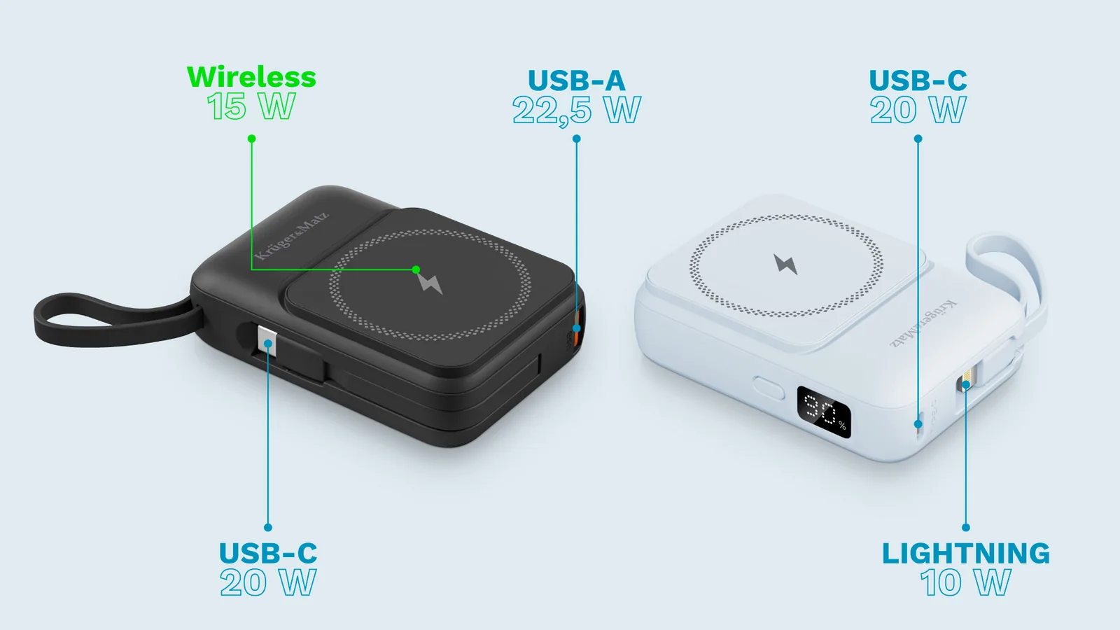Powerbanka 10000 mAh L-KM0913-BL detail 3