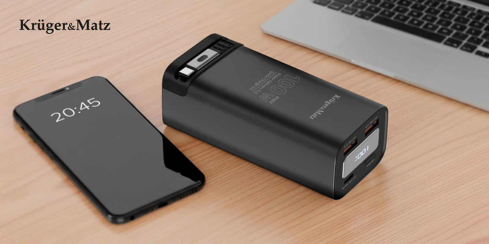 Krüger&Matz 20000 mAh powerbanka, 100 W L-KM0915