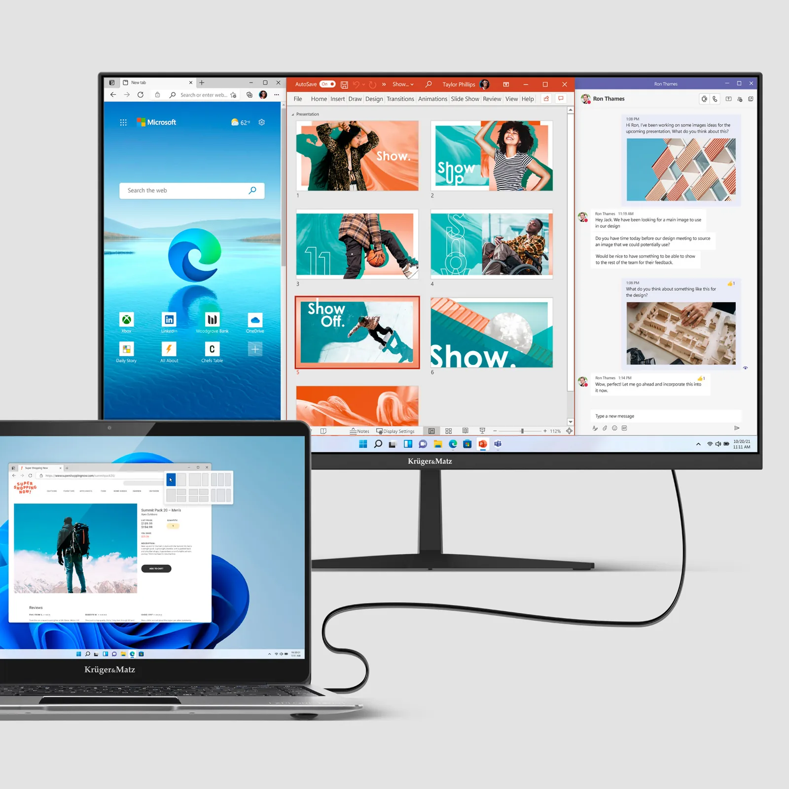 Počítačový monitor Krüger&Matz 24" Full HD IPS 100 Hz s reproduktormi L-KM9901-MT24 detail 5