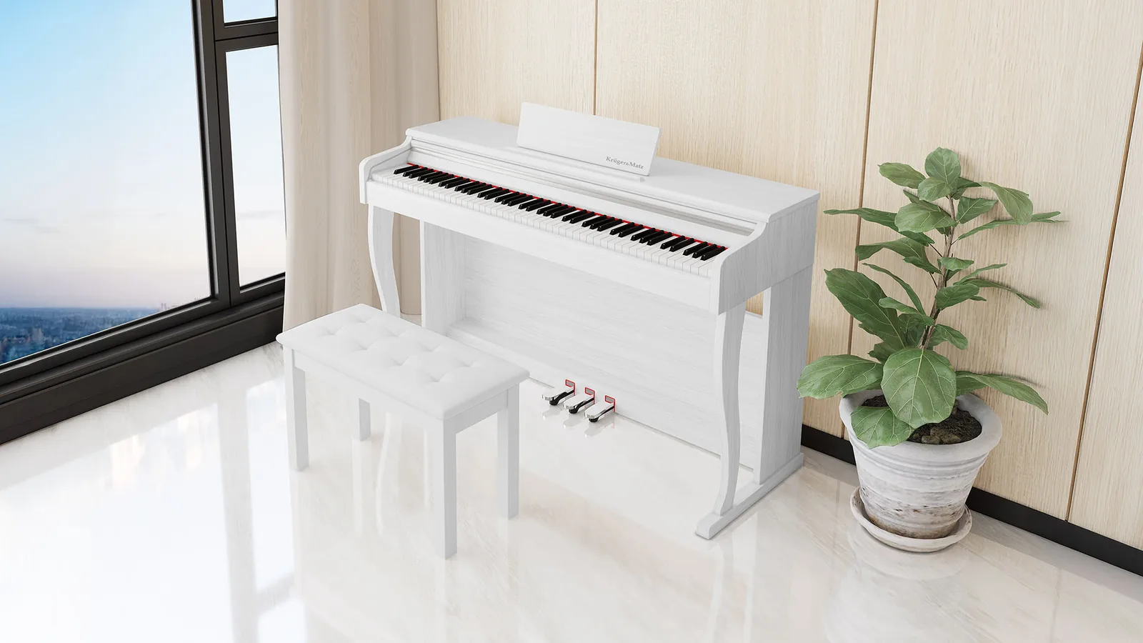 Digitálne piano Krüger&Matz KMDP-155 biele L-KMDP-155-WH detail 5