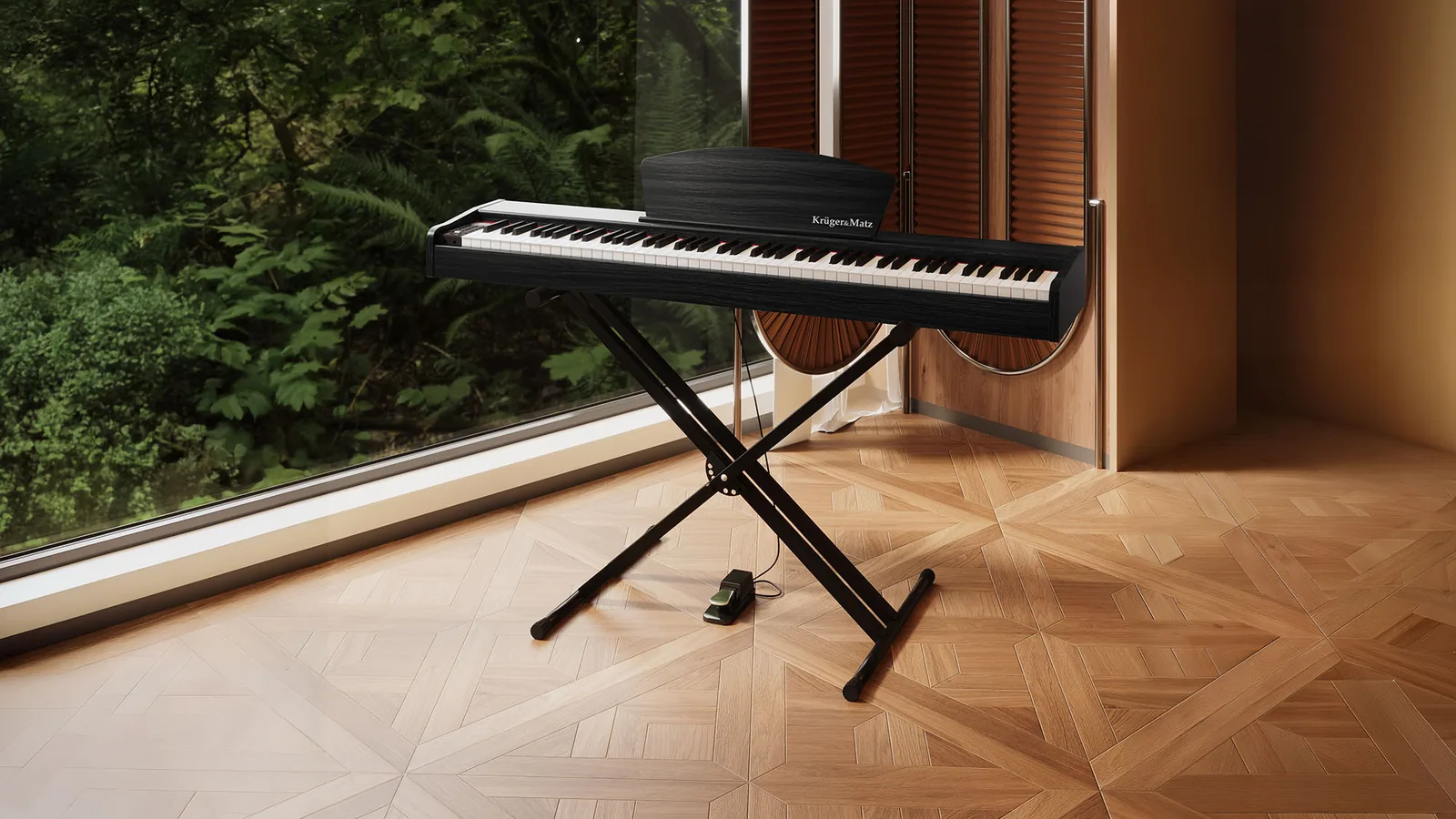 Digitálne piano Krüger&Matz KMDP-45, 88 klávesov, kladivková mechanika, matná čierna L-KMDP-45-BK