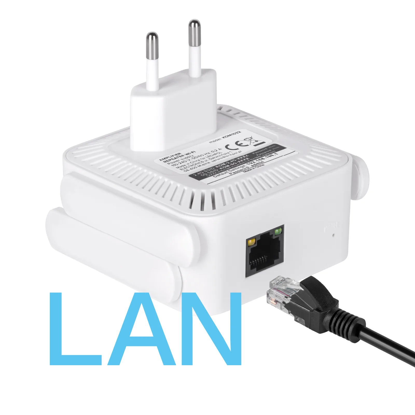 WiFi zosilňovač signálu 2,4 + 5 GHz s LAN portom Rebel L-KOM1032 detail 5