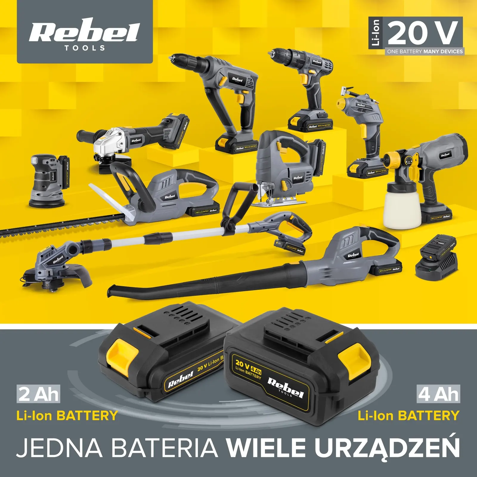 Akumulátorová striekacia pištoľ na farbu 20 V Rebel L-RB-1061-1 detail 3