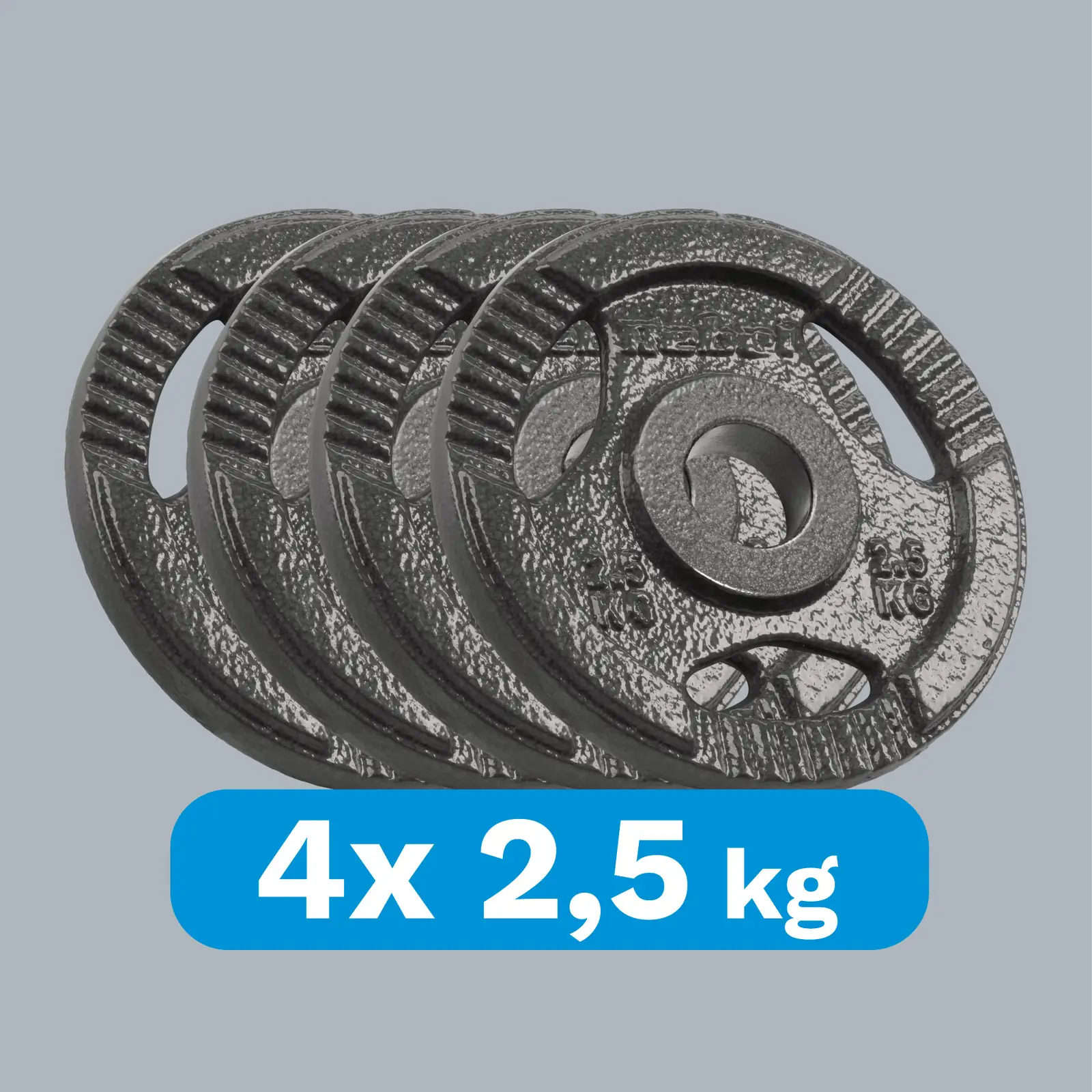 Liatinové olympijské kotúče na činku 4x 2,5 kg 51 mm s úchytmi Rebel Active L-RBA-2143-02-5 detail 2
