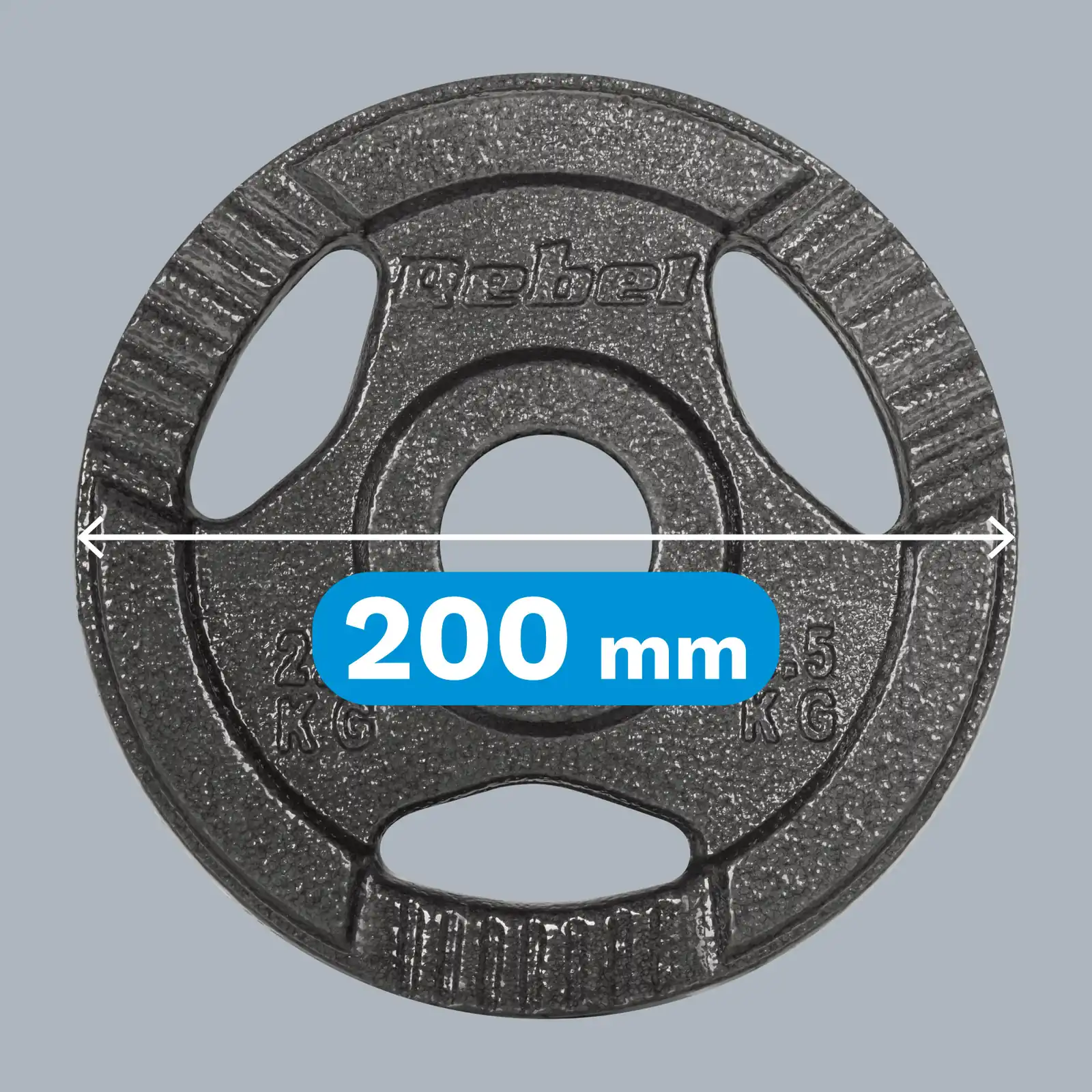 Liatinové olympijské kotúče na činku 4x 2,5 kg 51 mm s úchytmi Rebel Active L-RBA-2143-02-5 detail 4