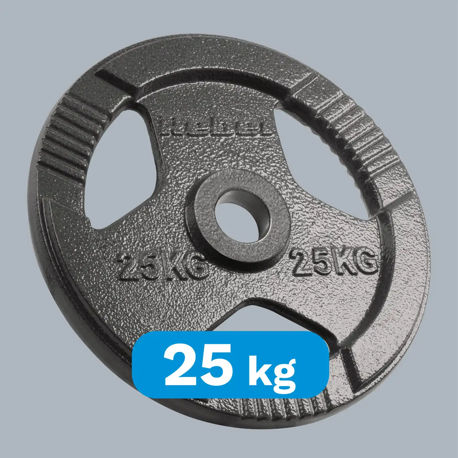 Olympijský liatinový kotúč na činku 25 kg 51 mm s úchytmi Rebel Active L-RBA-2143-25 detail 2