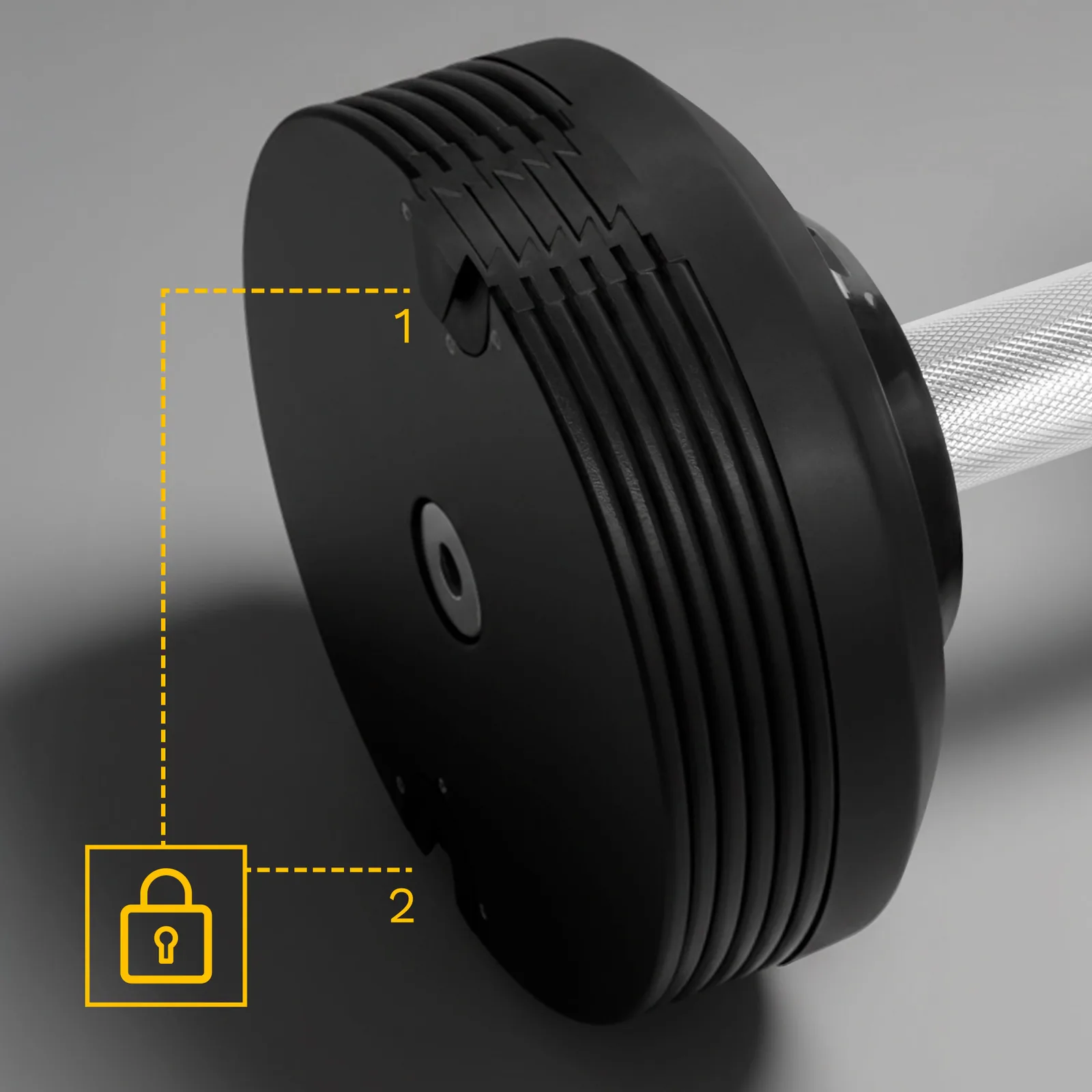 Nastaviteľná jednoručná činka 24 kg liatinová L-RBA-2331-24 detail 5