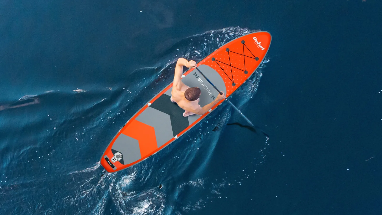 Nafukovací paddleboard so sedadlom Rebel Active RBA4501 350 cm oranžový L-RBA-4501-OR