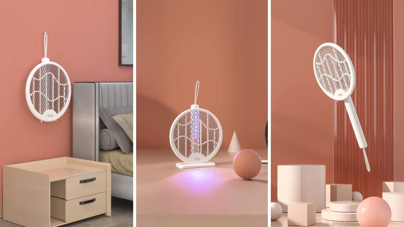 Elektrická plácačka na hmyz 3v1 s UV lampou Teesa L-TSA0215