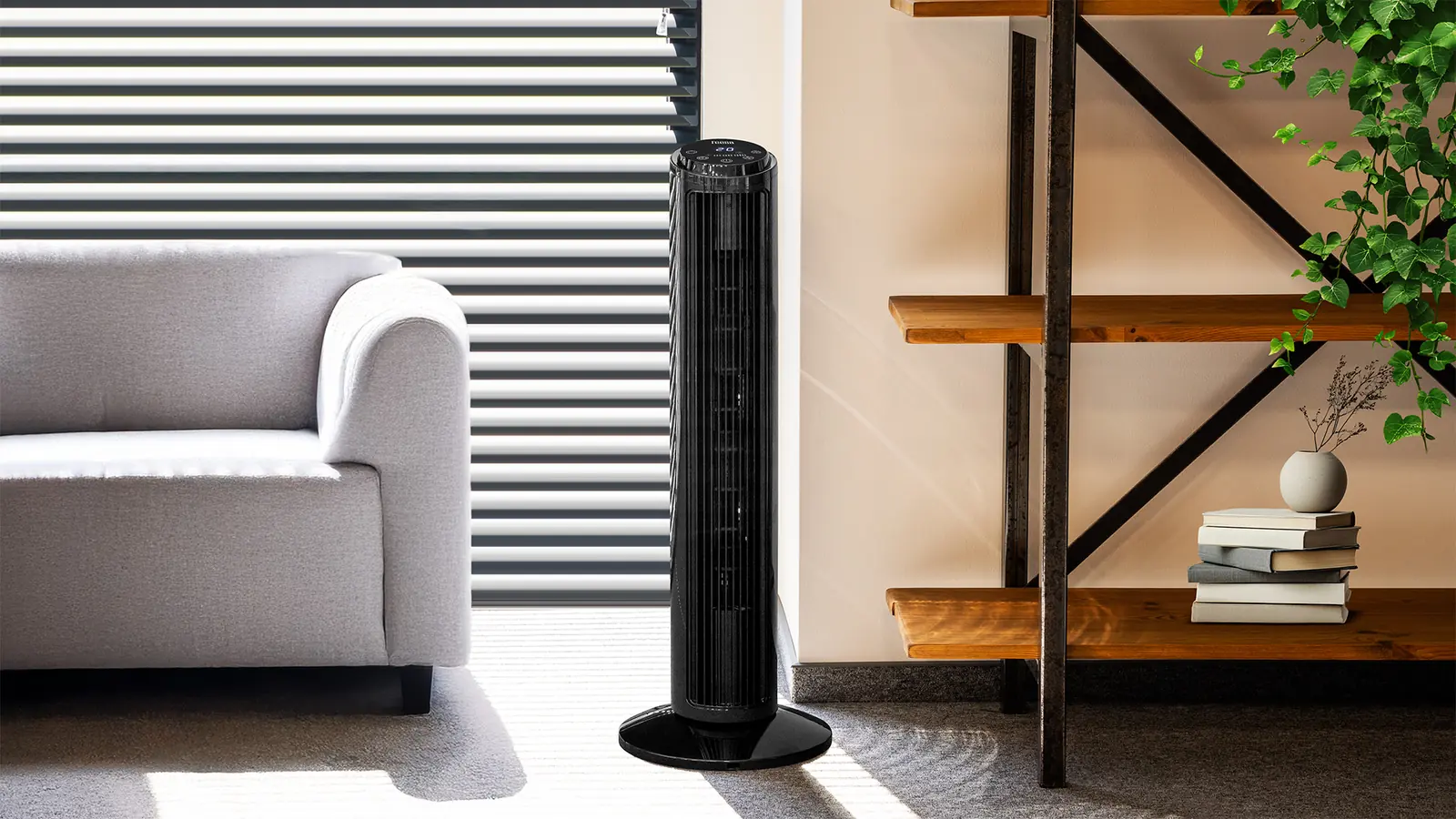 Stĺpový ventilátor Teesa 74 cm čierny L-TSA8066