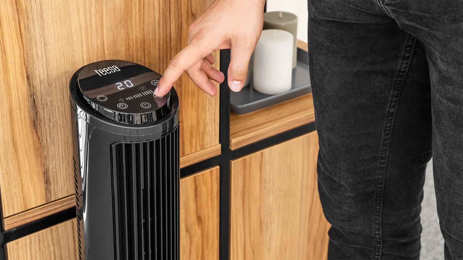 Stĺpový ventilátor Teesa 74 cm čierny L-TSA8066 detail 5
