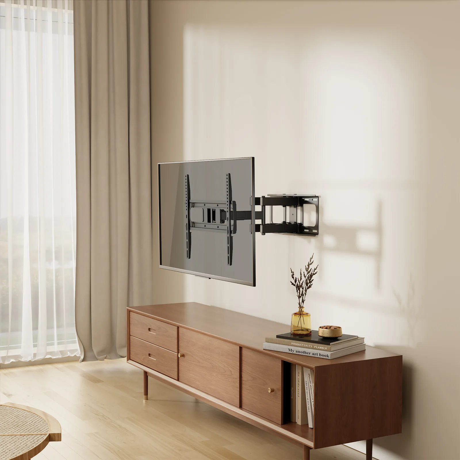 Nástenný polohovateľný držiak na televízor 32–80" Cabletech L-UCH0198-3 detail 2
