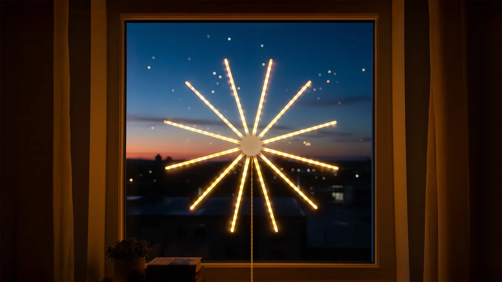 LED vianočná hviezda na zavesenie 59,5 cm teplá biela 132 LED Rebel L-ZAR0581