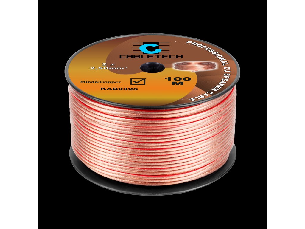 Kábel na reproduktory 2x 2,5mm CU(100m)