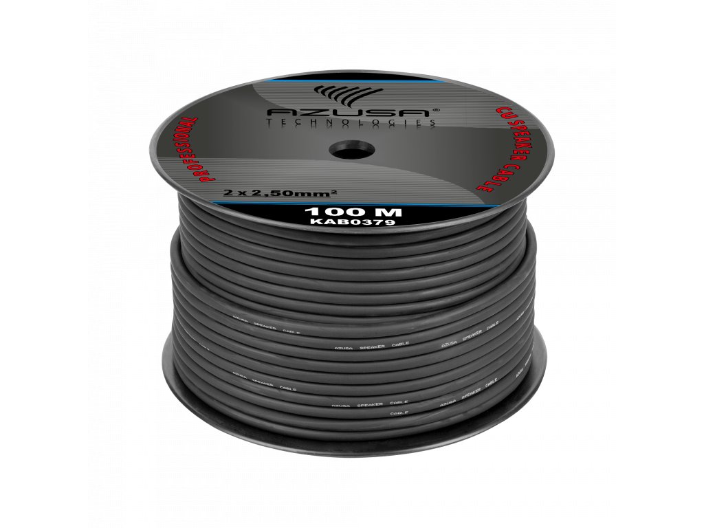 Kábel na reproduktory 2 x 2,5 mm čierny HQ professional 100m
