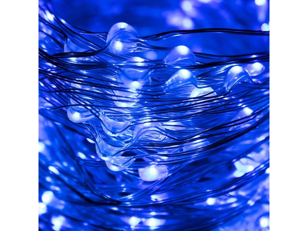 Vianočná svetelná reťaz na batérie 10 LED modrá 0,9 m S-CL0003 - detail 2