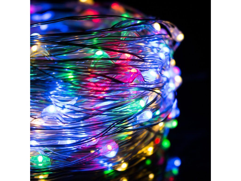 Vianočné LED svetielka na batérie 10 LED farebné S-CL0004 - detail 2