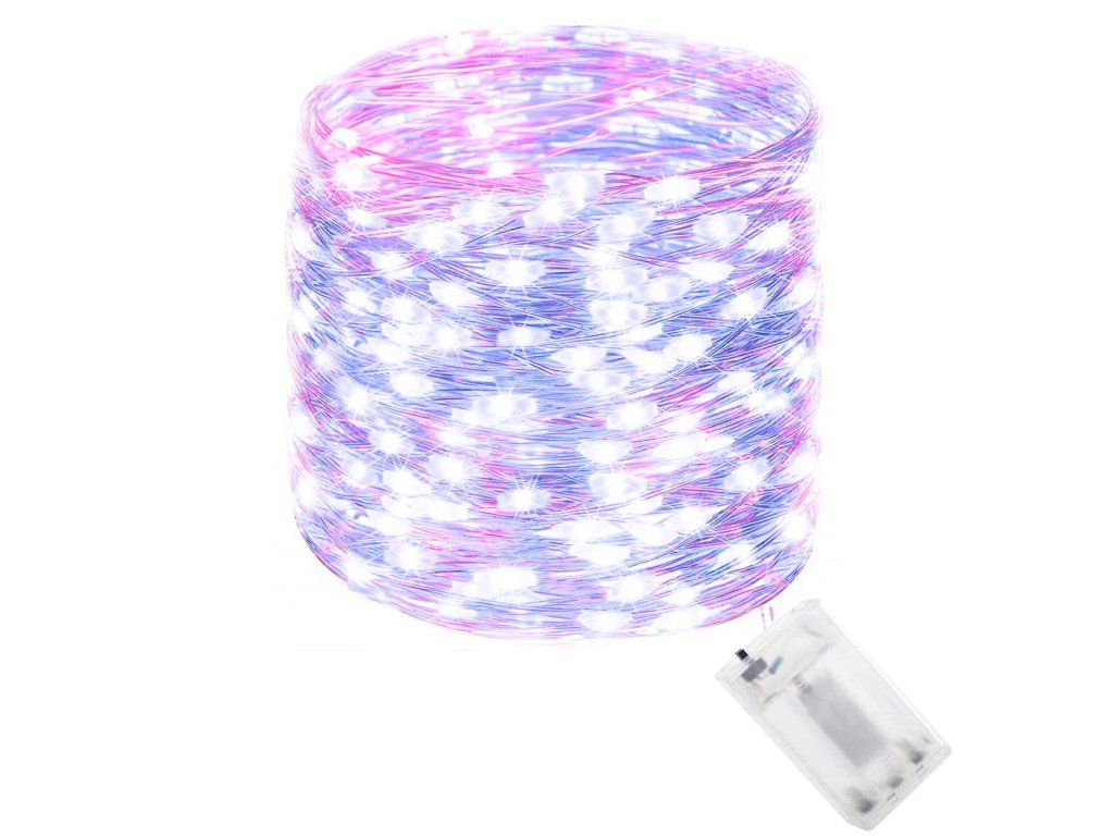 Vianočná LED svetelná reťaz na batérie 100 LED S-CL0023 - detail 2