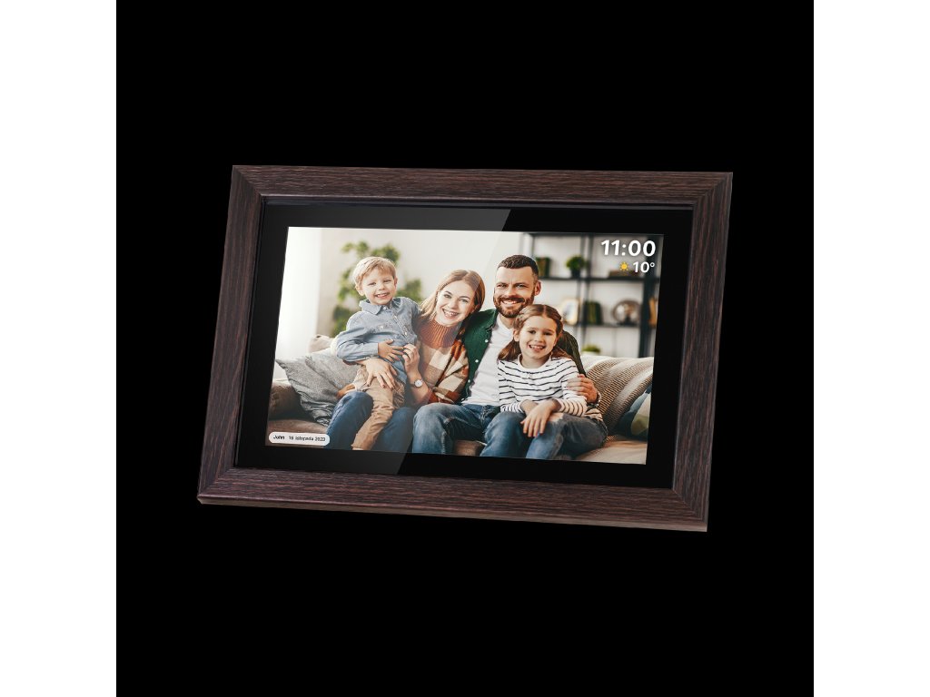 Digitálny fotorámik Kruger&Matz FRAMEO Wi-Fi 10,1" drevený rám