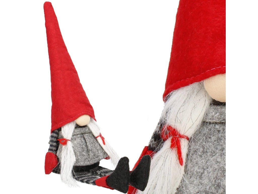 Textilný vianočný škriatok s visiacimi nohami 38 cm S-CA0901 - detail 2