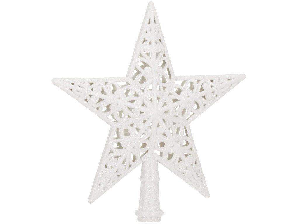 Vianočná hviezda na stromček biela 20,5 cm S-CA1280 - detail 2