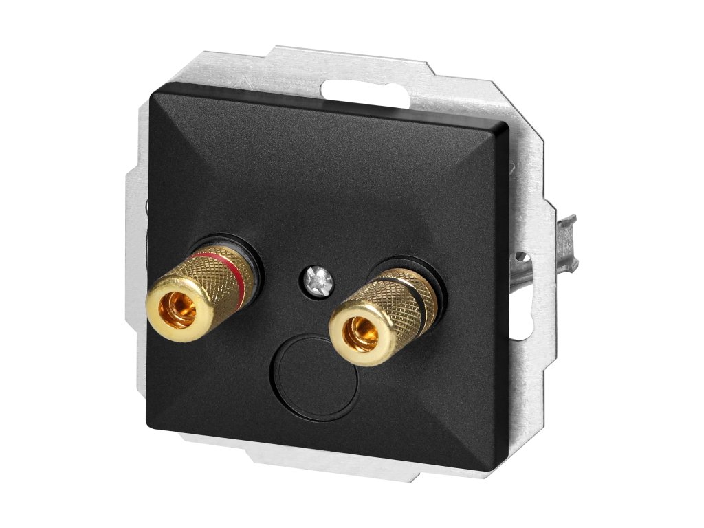 Reproduktorová zásuvka Pearl, PT-2PG, čierna